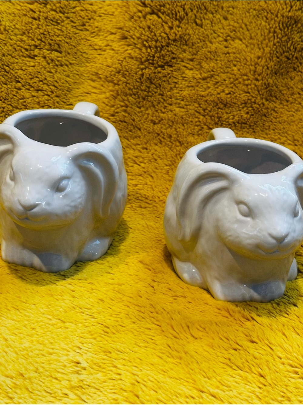 THRESHOLD Stoneware Figural BUNNY Mug White Target Decor Cup Glass Rabbit “2”